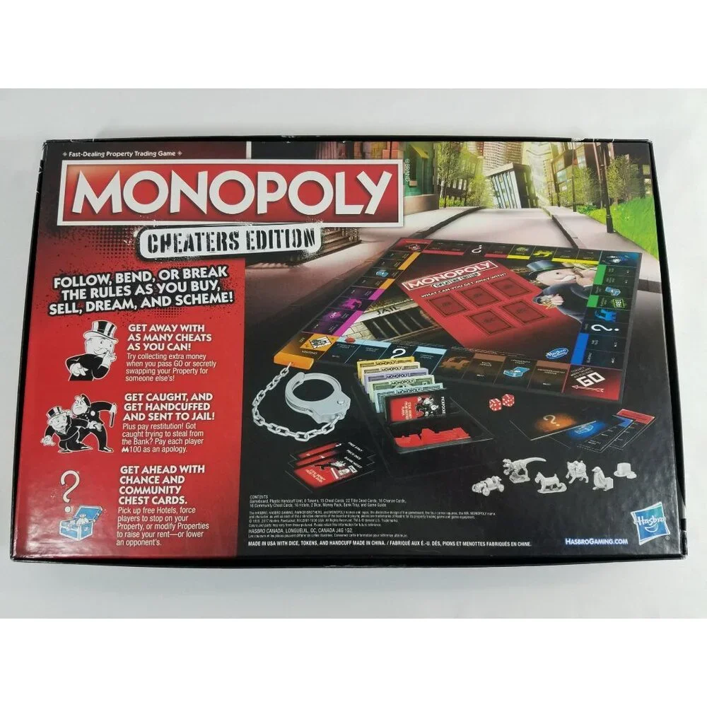 Hasbro Monopoly Game Cheaters Edition Board Game Complete Open Box